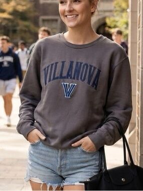 Colosseum Villanova Pullover Sweatshirt - Charcoal, Navy